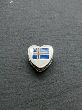 Pandora Iceland Flag I Love Iceland Heart Charm Sterling Silver Jewelry